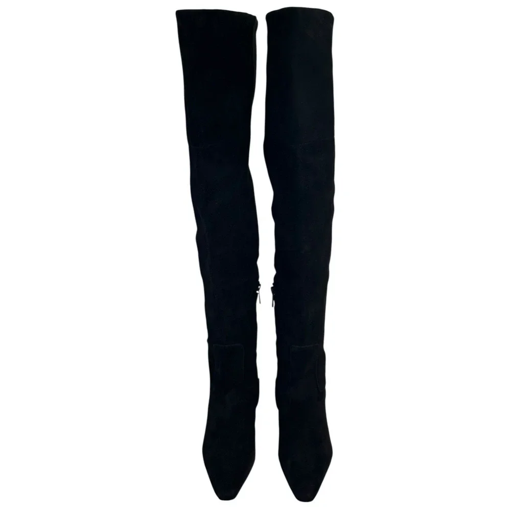 Sam Edelman Shea Over-the-Knee Boots Black Suede Womens 8M Wide Calf New $250